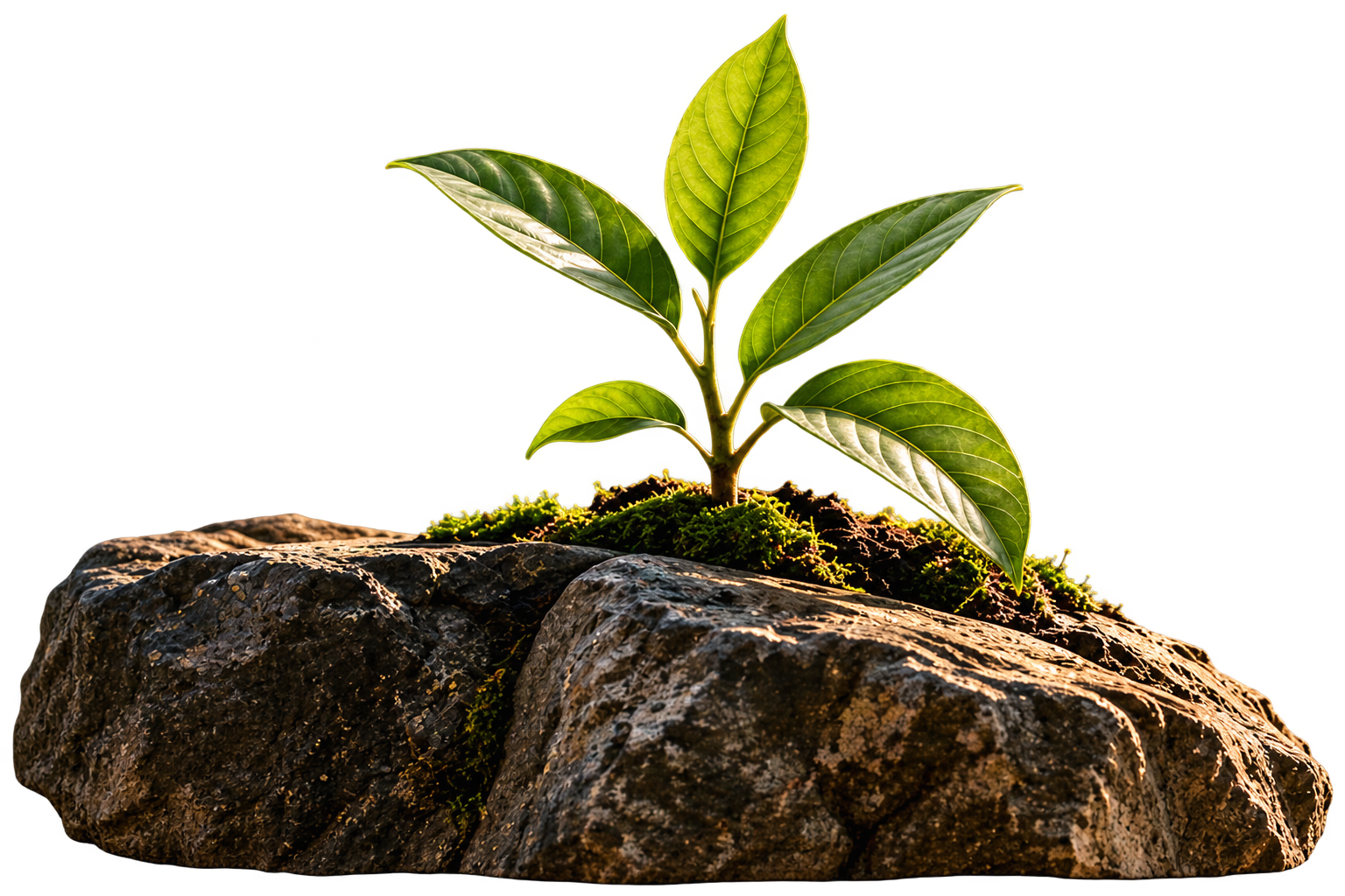 A young sapling rooted in stone
