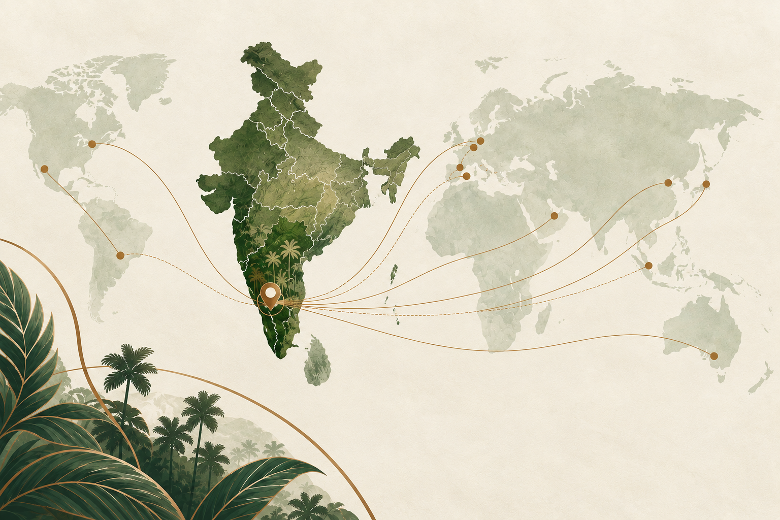 Areca-growing landscape connecting EcoSpan farms to global markets
